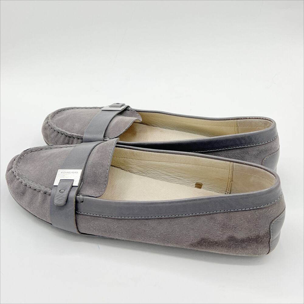 Michael Kors Rory Loafers Moccasin 9.5M Grey Suede Leather - Picture 4 of 9